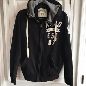 Aeropostale aero hoodie zip front black hood